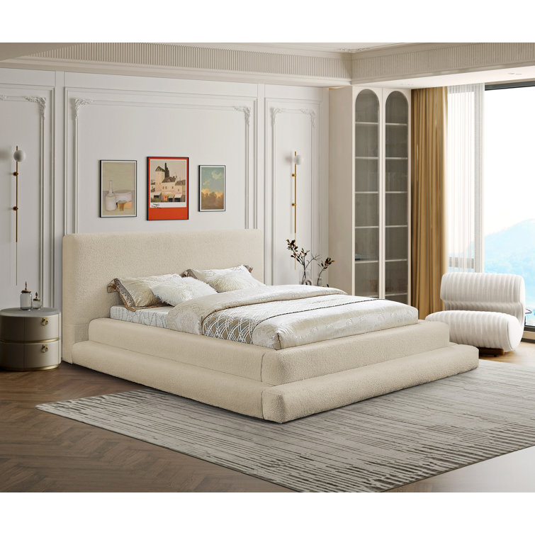 Black Queen Upholstered Bed with Rectangular Headboard