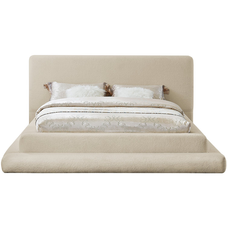 Black Queen Upholstered Bed with Rectangular Headboard