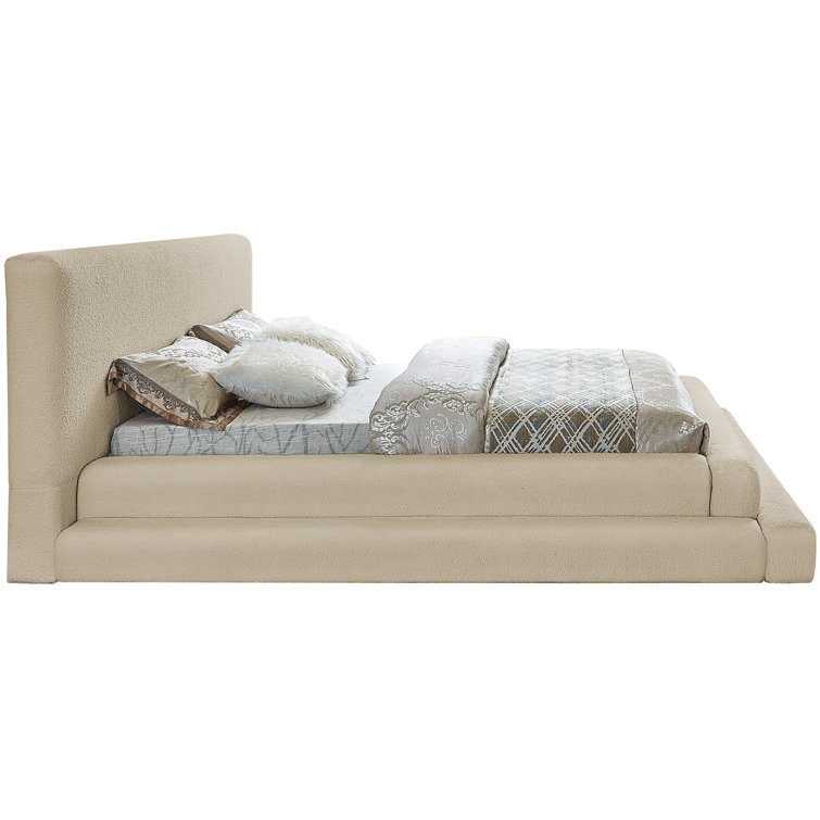 Black Queen Upholstered Bed with Rectangular Headboard