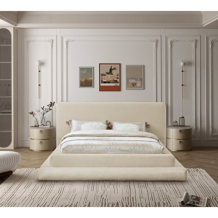 Black Queen Upholstered Bed with Rectangular Headboard