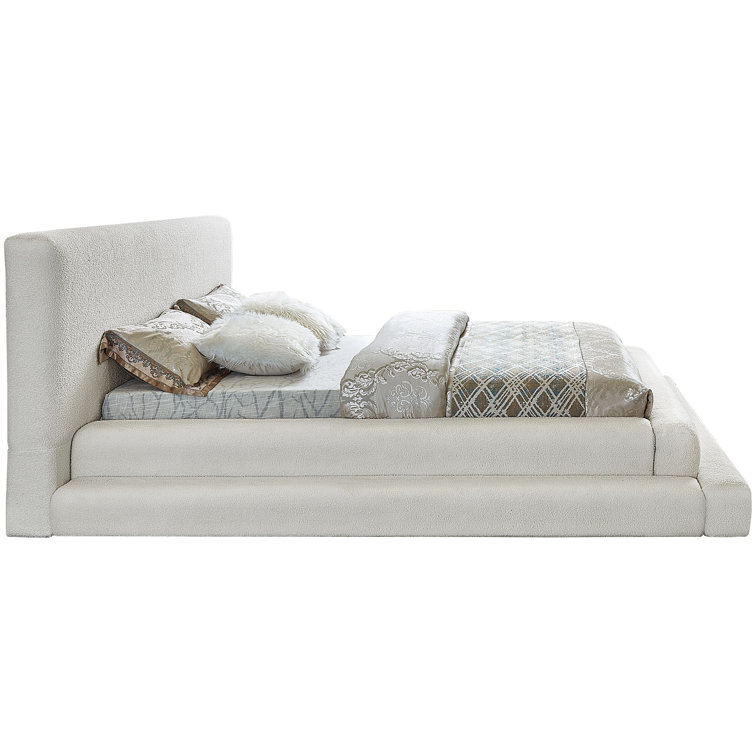Black Queen Upholstered Bed with Rectangular Headboard
