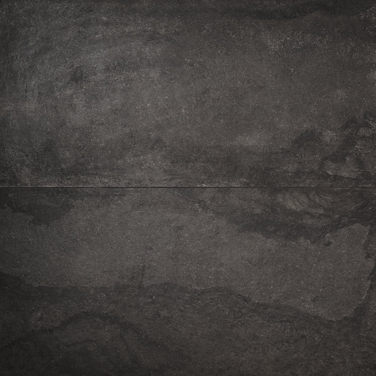 Large Format Matte Black Porcelain Floor and Wall Tile