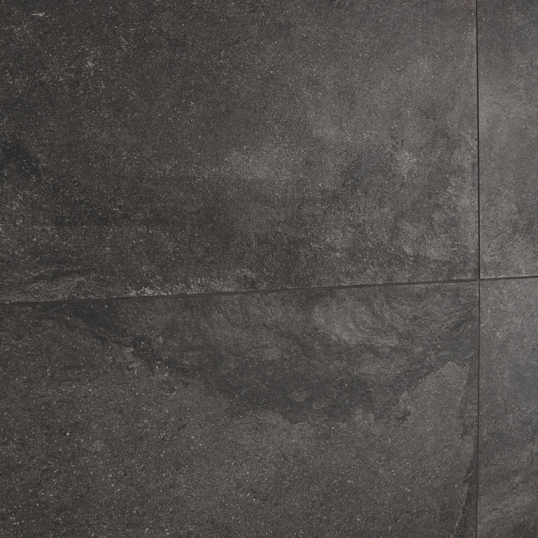 Large Format Matte Black Porcelain Floor and Wall Tile
