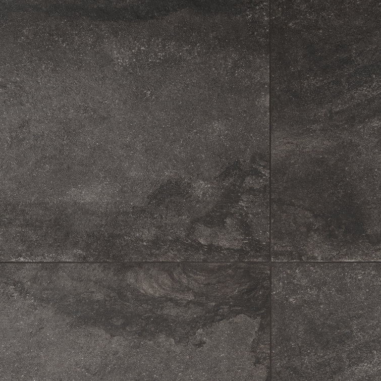 Large Format Matte Black Porcelain Floor and Wall Tile