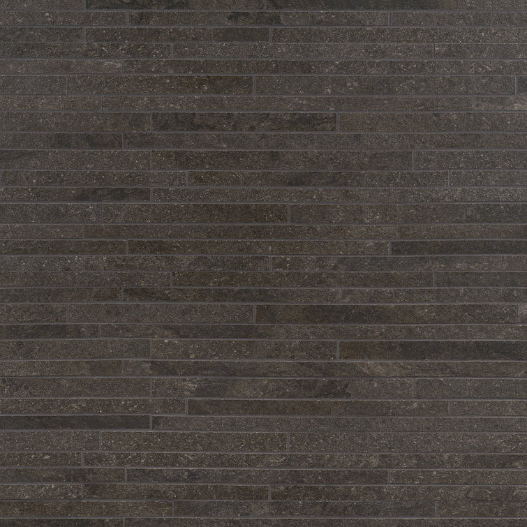Dominion Black Matte Porcelain Mosaic Tile 12" x 24"
