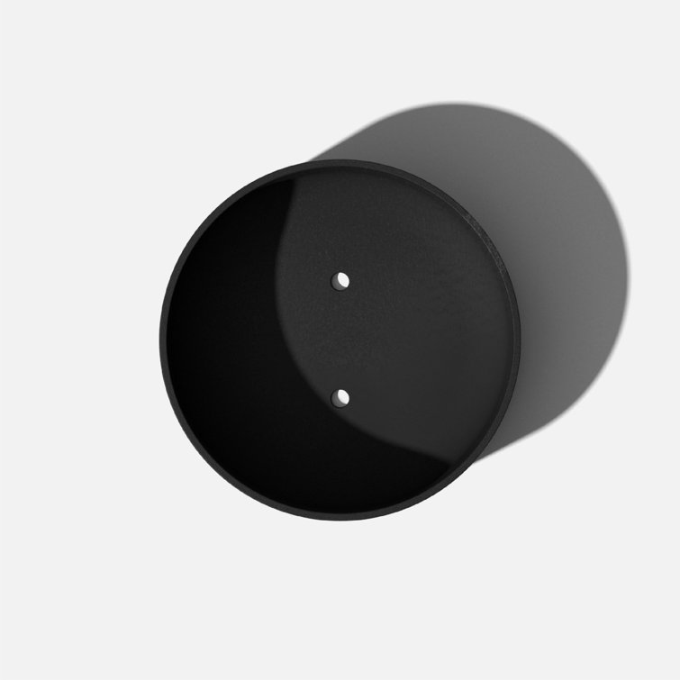 Black Round Plastic-Stone Composite Indoor/Outdoor Planter
