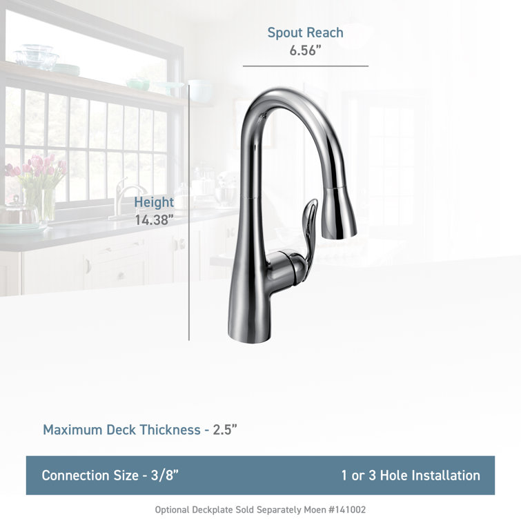 Stainless Steel Transitional Bar Faucet with Pull-out Spray