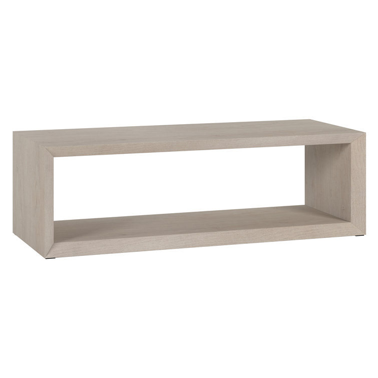 Alder White Rectangular MDF Coffee Table with Shelf