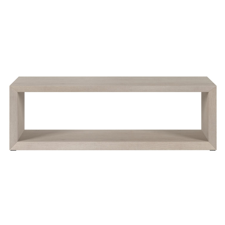Alder White Rectangular MDF Coffee Table with Shelf