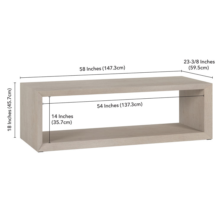 Alder White Rectangular MDF Coffee Table with Shelf