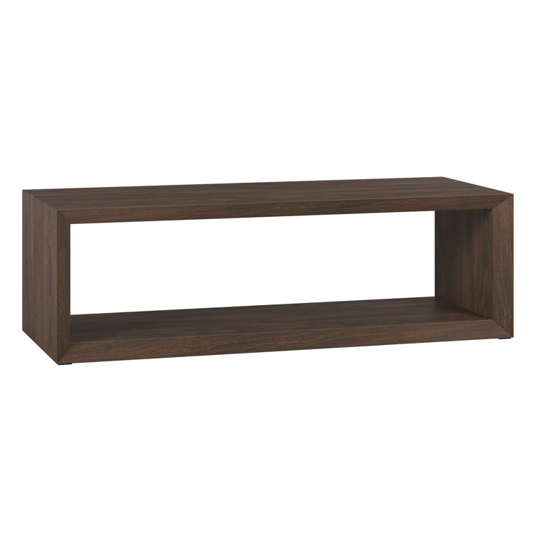 Alder Brown Rectangular MDF Coffee Table with Shelf
