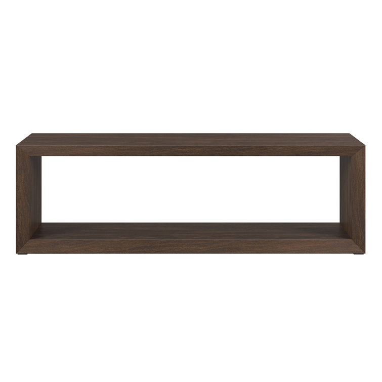Alder Brown Rectangular MDF Coffee Table with Shelf
