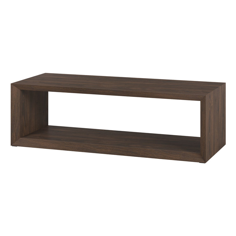 Alder Brown Rectangular MDF Coffee Table with Shelf