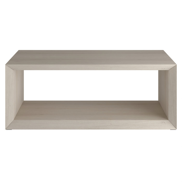 Alder White Rectangular MDF Coffee Table with Shelf
