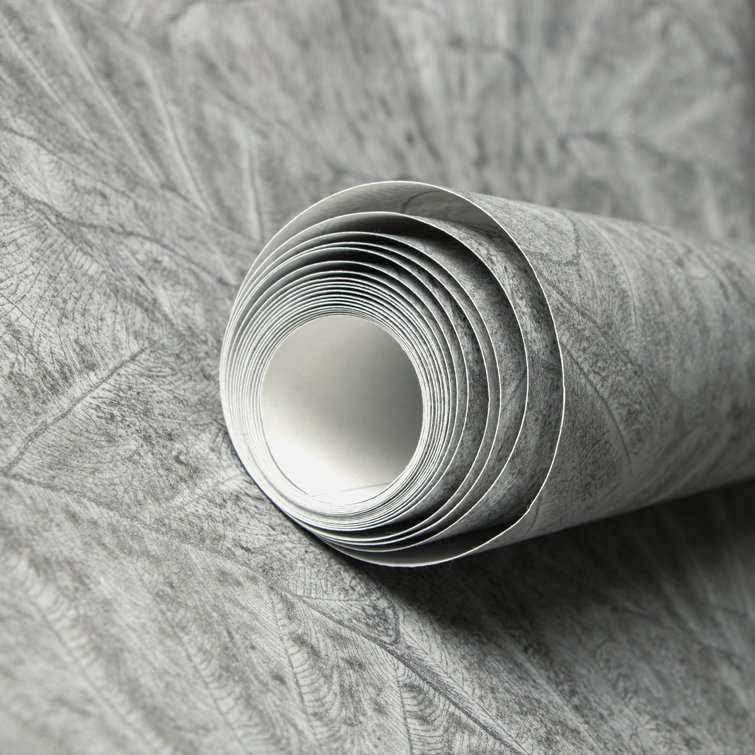 Cloudy Gray Non-Pasted Seashell Design Wallpaper Roll