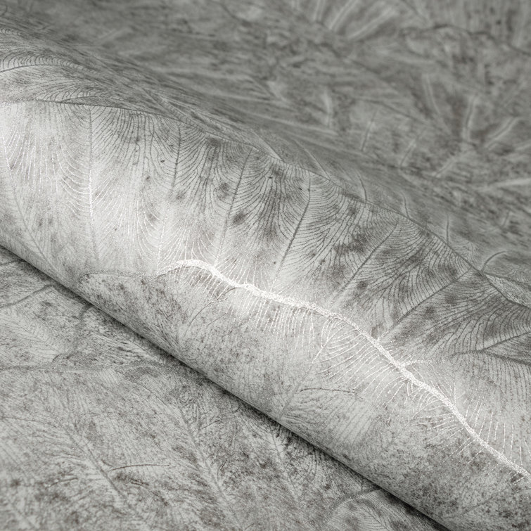Cloudy Gray Non-Pasted Seashell Design Wallpaper Roll