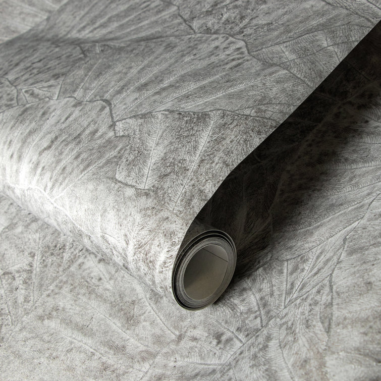Cloudy Gray Non-Pasted Seashell Design Wallpaper Roll