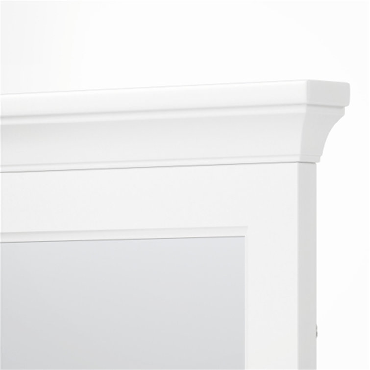 Hollis White Wood 32" x 32" Bathroom Vanity Mirror