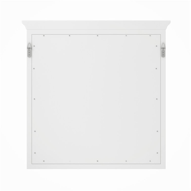 Hollis White Wood 32" x 32" Bathroom Vanity Mirror