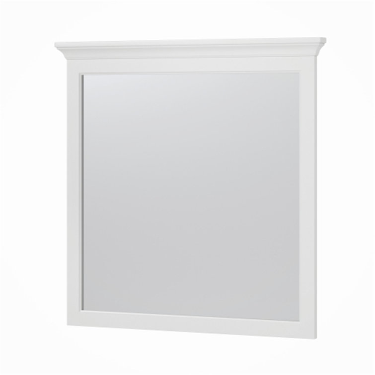 Hollis White Wood 32" x 32" Bathroom Vanity Mirror