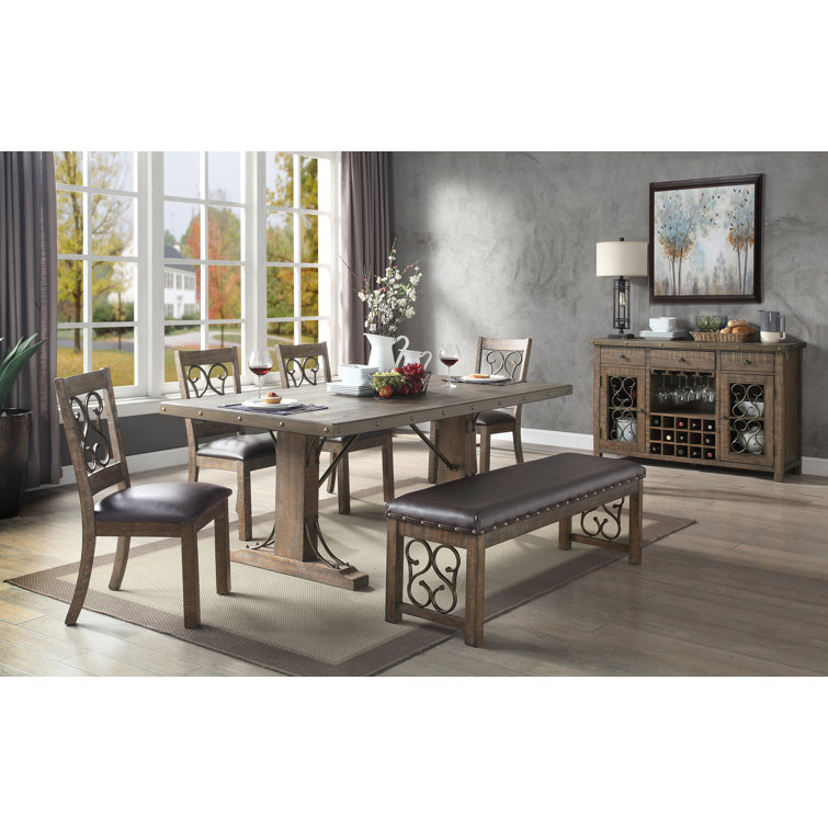 Raphaela 78" Reclaimed Wood Extendable Dining Table in Weathered Cherry