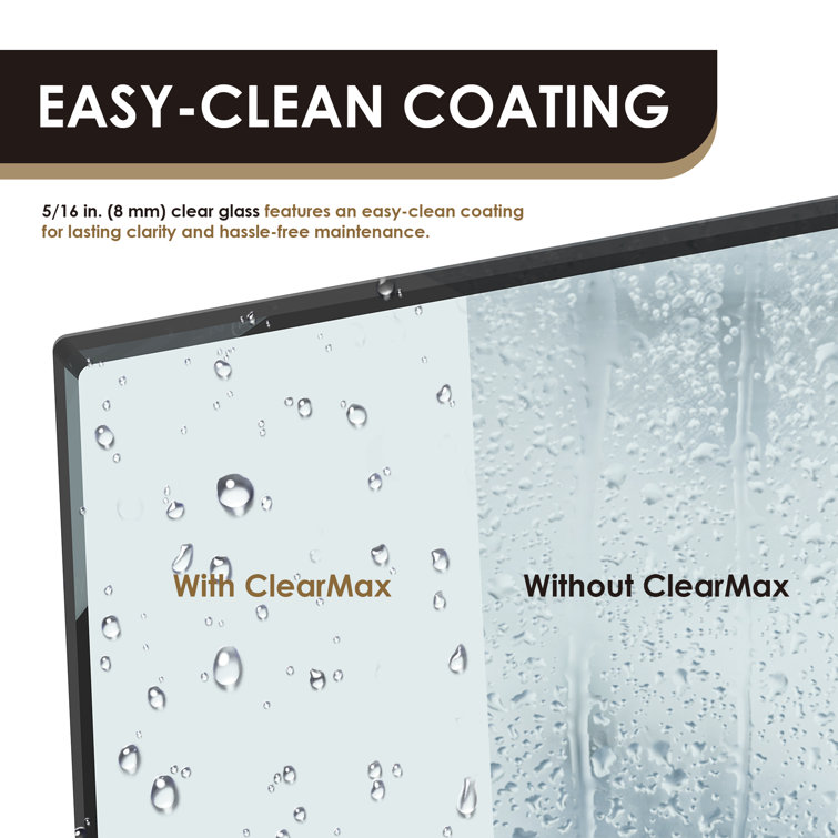 52" W x 74" H Frameless Chrome Glass Shower Door