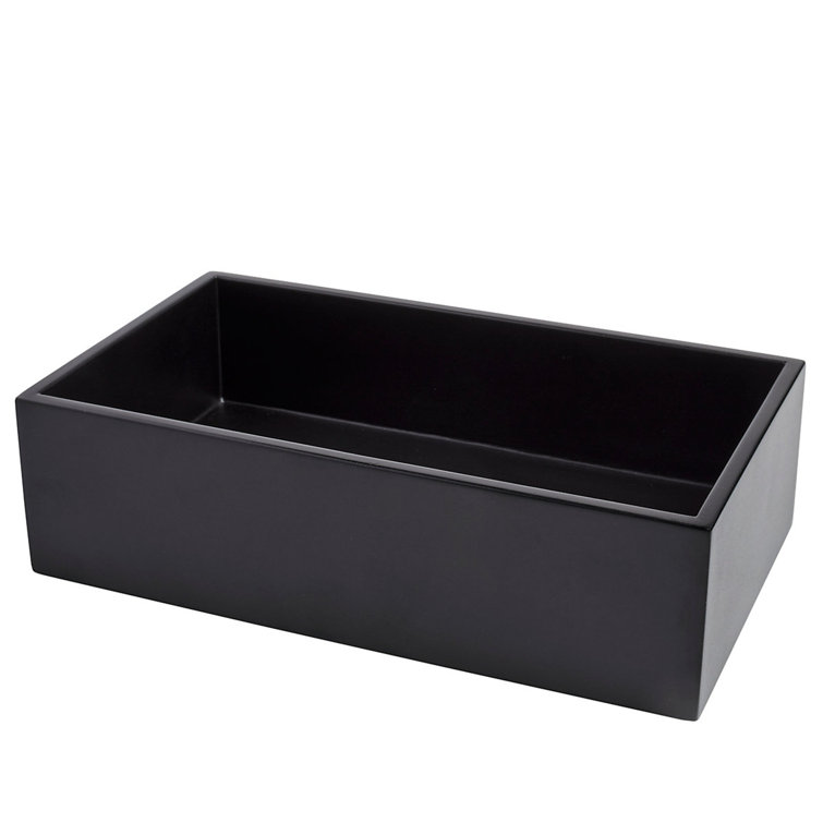 Black Lacquer Wooden Napkin Holder Tray
