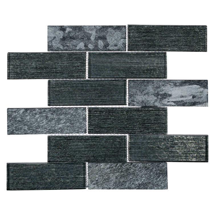 Kestrel Gray Polished Glass Mosaic Bathroom Shower Tile