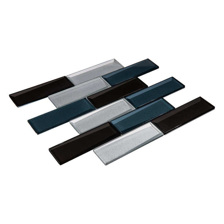 Daazen 2" x 6" Multicolor Glass Mosaic Tile