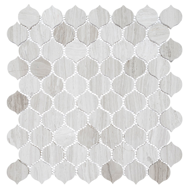 Dayberry 12" Gray Marble Arabesque Mosaic Tile