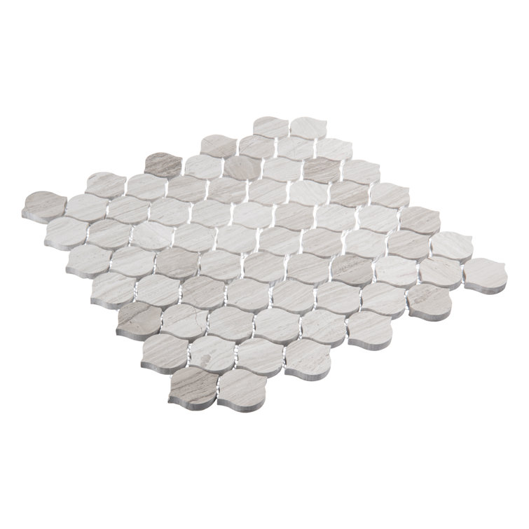Dayberry 12" Gray Marble Arabesque Mosaic Tile