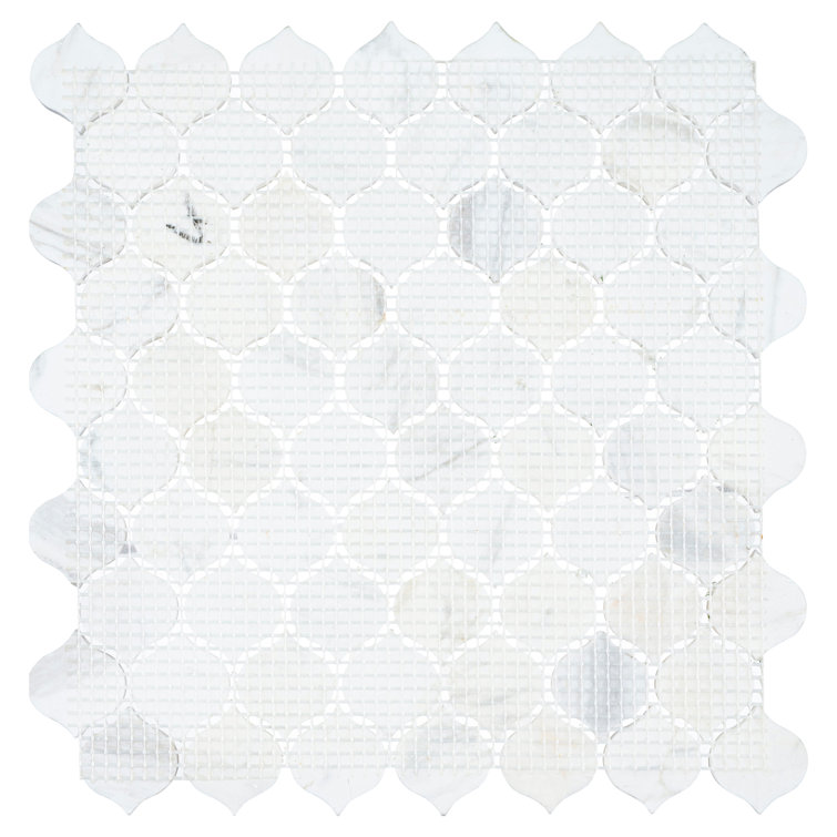 Dayberry 12" White Marble Arabesque Mosaic Tile