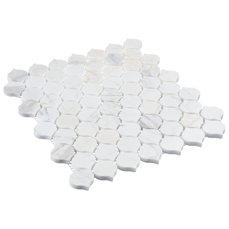 Dayberry 12" White Marble Arabesque Mosaic Tile