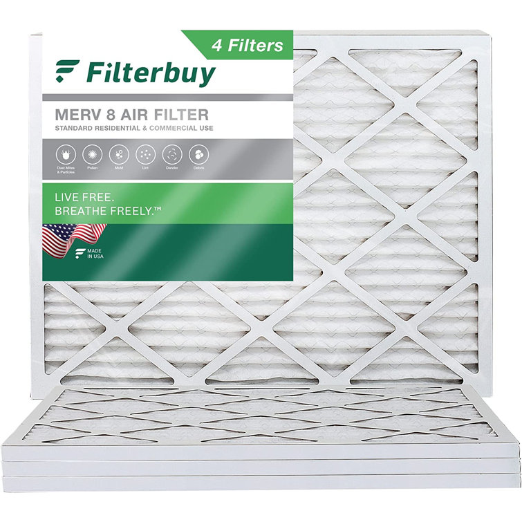 Filterbuy 20x25x1 MERV 8 Electrostatic Pleated Air Filters