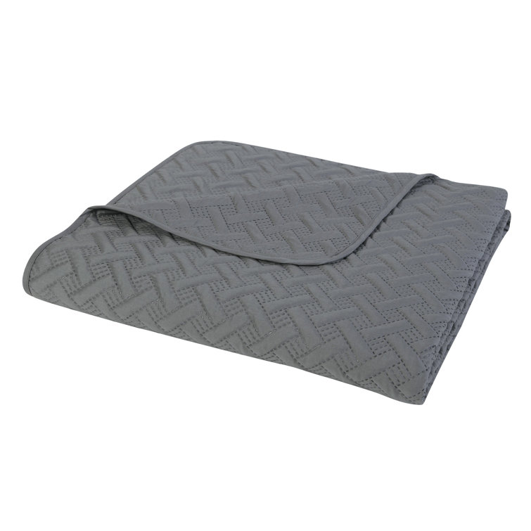 Gray Twin Reversible Microfiber Kids Quilt Set