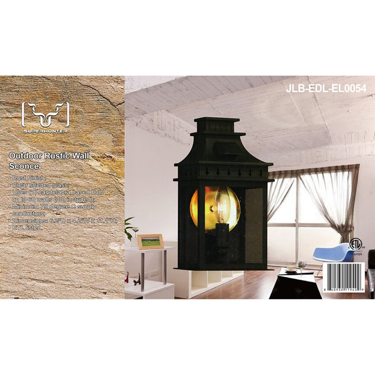 Antique Bronze Outdoor Wall Lantern with Clear Glass Shade