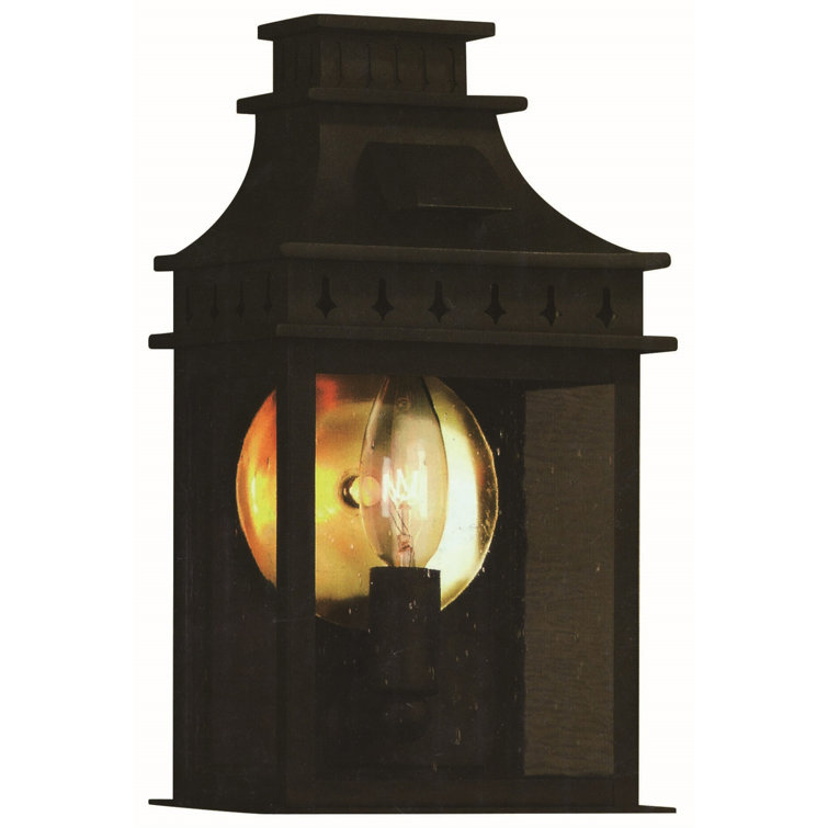Antique Bronze Outdoor Wall Lantern with Clear Glass Shade