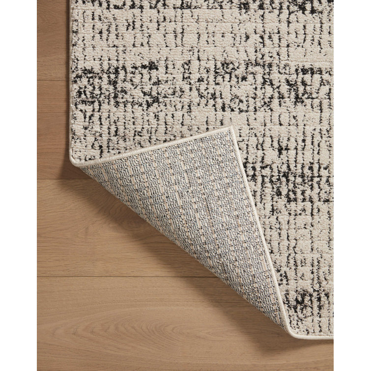 Gray Geometric Hand-Knotted Synthetic Runner Rug