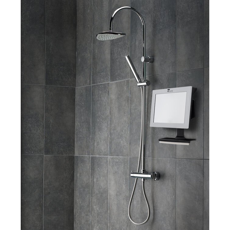 Detachable Rectangle Fogless Shower Mirror with Adjustable Silver Bracket
