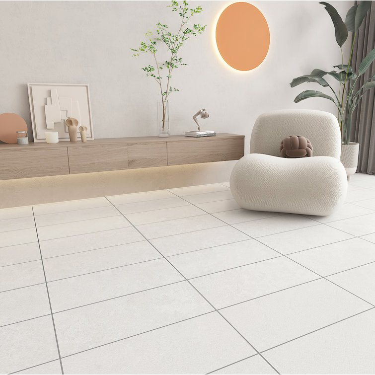 Large Warm Gray Rectified Porcelain Floor and Wall Tile