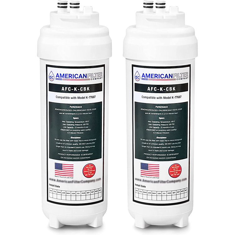AFC Black Under Sink Replacement Water Filter 2-Pack