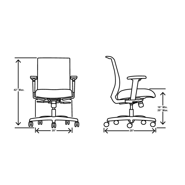 Convergence Navy Mesh Swivel Task Chair with Adjustable Arms