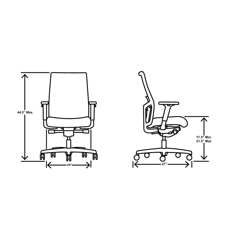 Adjustable Ignition 2.0 Mid-Back Black Mesh Task Chair with Swivel