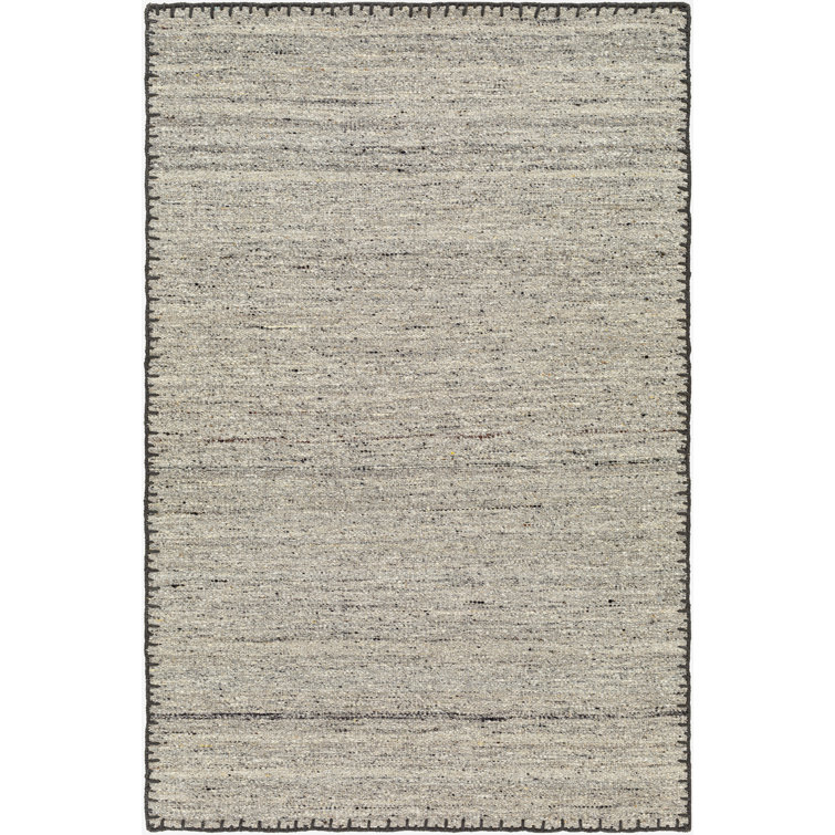 Handmade Gray Wool 8' x 10' Rectangular Rug