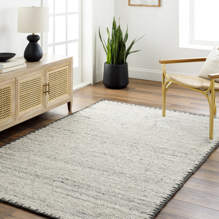 Handmade Gray Wool 8' x 10' Rectangular Rug