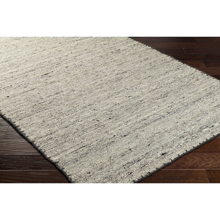 Handmade Gray Wool 8' x 10' Rectangular Rug