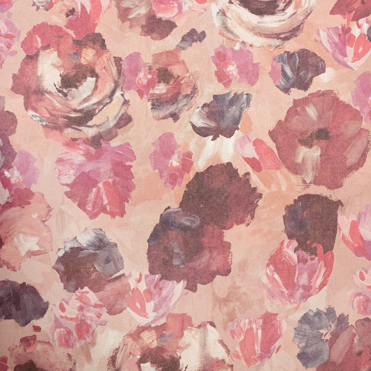 Mulberry Blush Non-Pasted Floral Wallpaper Roll