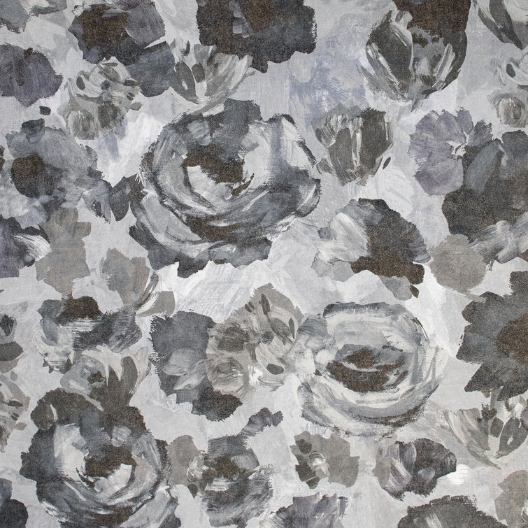 Large Grey Floral Non-pasted Washable Wallpaper Roll