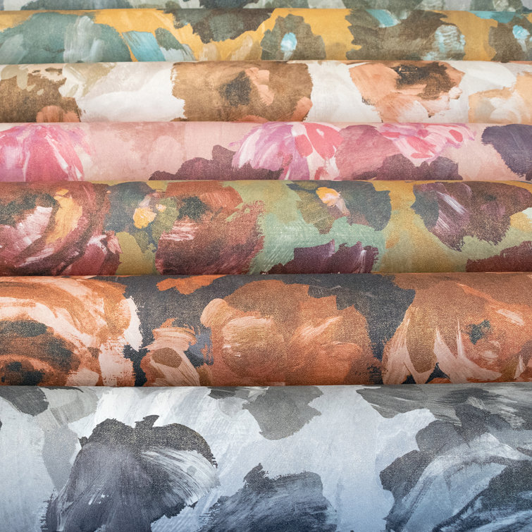 Large Grey Floral Non-pasted Washable Wallpaper Roll