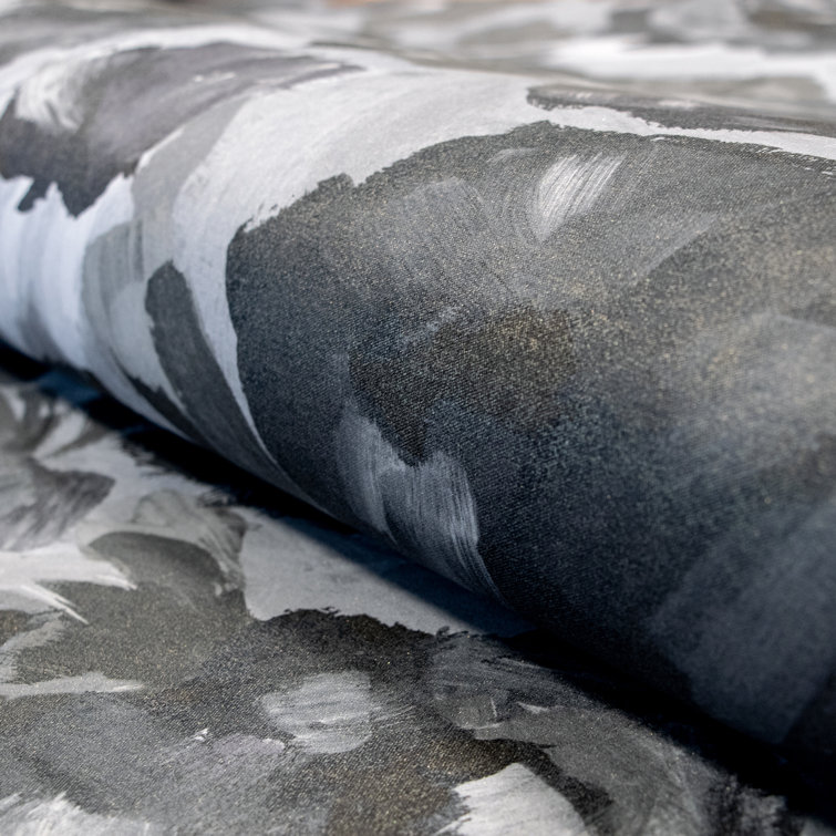 Large Grey Floral Non-pasted Washable Wallpaper Roll